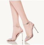 Sequined Crystal Spike High heels