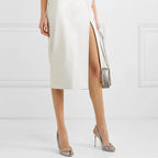 High-heeled Sandals Fish Mouth Transparent with Rhinestone Chain Stiletto Heels