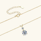 Anziw 1CT 2CT 3CT Moissanite Pendant Necklace