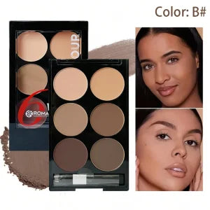 6 Colors Highlight Contouring Powder Palette Face Shadow Contouring Powder