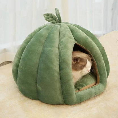 Pumpkin Cat Bed Deep Sleep Comfort In Winter Cat Bed Warm Cat House Enclosed Cat Bed Pets Tent Cozy Cave Nest Indoor Cat Nest