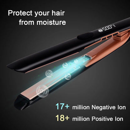 500°F Hair Straightener With Vibration Plasma Hair Flat Irons 260°C Ceramic Coating Plate Professional Salon Styling Tools