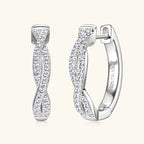 Anziw Infinity Eternity Earrings 925 Sterling Silver 1mm Moissanite Twisted Hoop