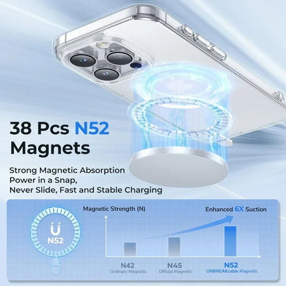 Magnetic Clear Case For APPLE iPhone 16 15 14 13 12 11 Pro Max Plus XS Max XR 7 8 SE2 Wireless Charging Compatible With Magsafe