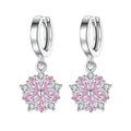 Genuine 925 Sterling Silver Crystal Zircon New Flower Jewelry Drop Earrings For Women XY0056 - Imbasat
