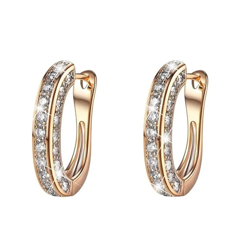 Trendy D Color Moissanite Silver Hoop Earrings Sparkling
