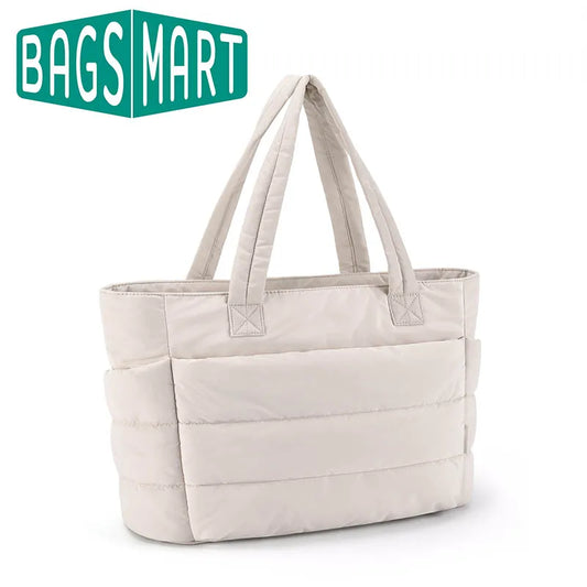 BAGSMART Women's Bag Large Capacity Solid Color Tote Bag Versatile Handbag for Commuter Work Student Class Shopping bag - Imbasat