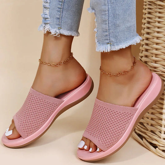 Sandals Women Elastic Force Summer Shoes Women Flat Sandals Casual Indoor Outdoor Slipper Summer Sandals For Beach Zapatos Mujer - Imbasat