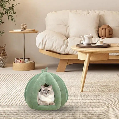 Pumpkin Cat Bed Deep Sleep Comfort In Winter Cat Bed Warm Cat House Enclosed Cat Bed Pets Tent Cozy Cave Nest Indoor Cat Nest