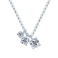 D0.90CT 3 Stones Pendant Necklace 925 Sterling Silver