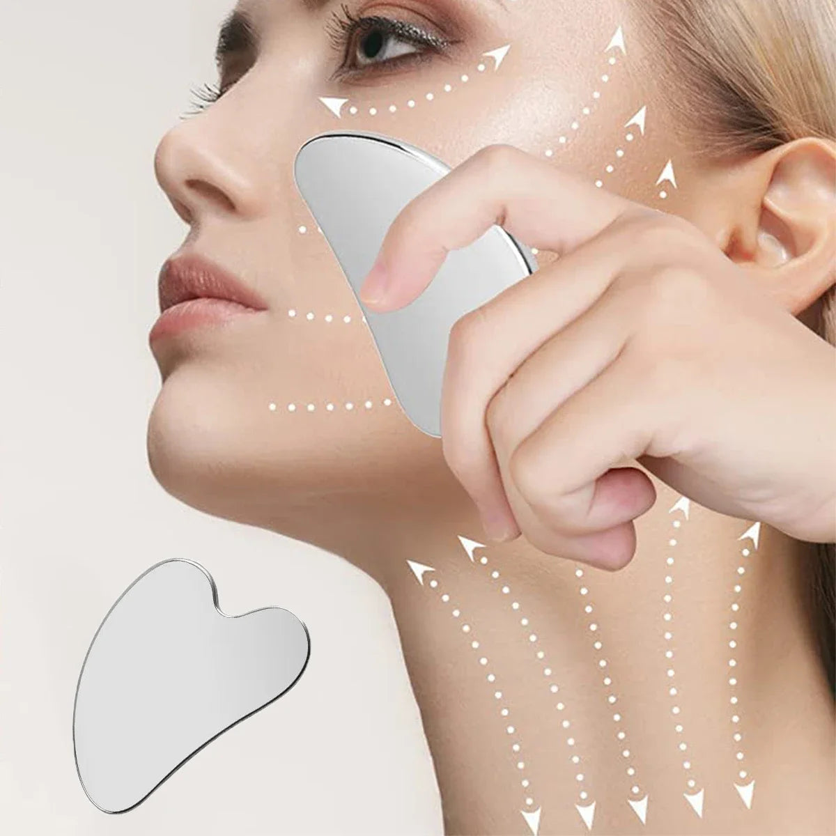 Stainless Steel Gua Sha Scraper Face Massager Neck Guasha Detox