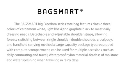 BAGSMART Tote Bags University Bag Woman Eco Canvas Hand Bags for Women Korean Women's Shoulder Bag Travel Large Female Handbags