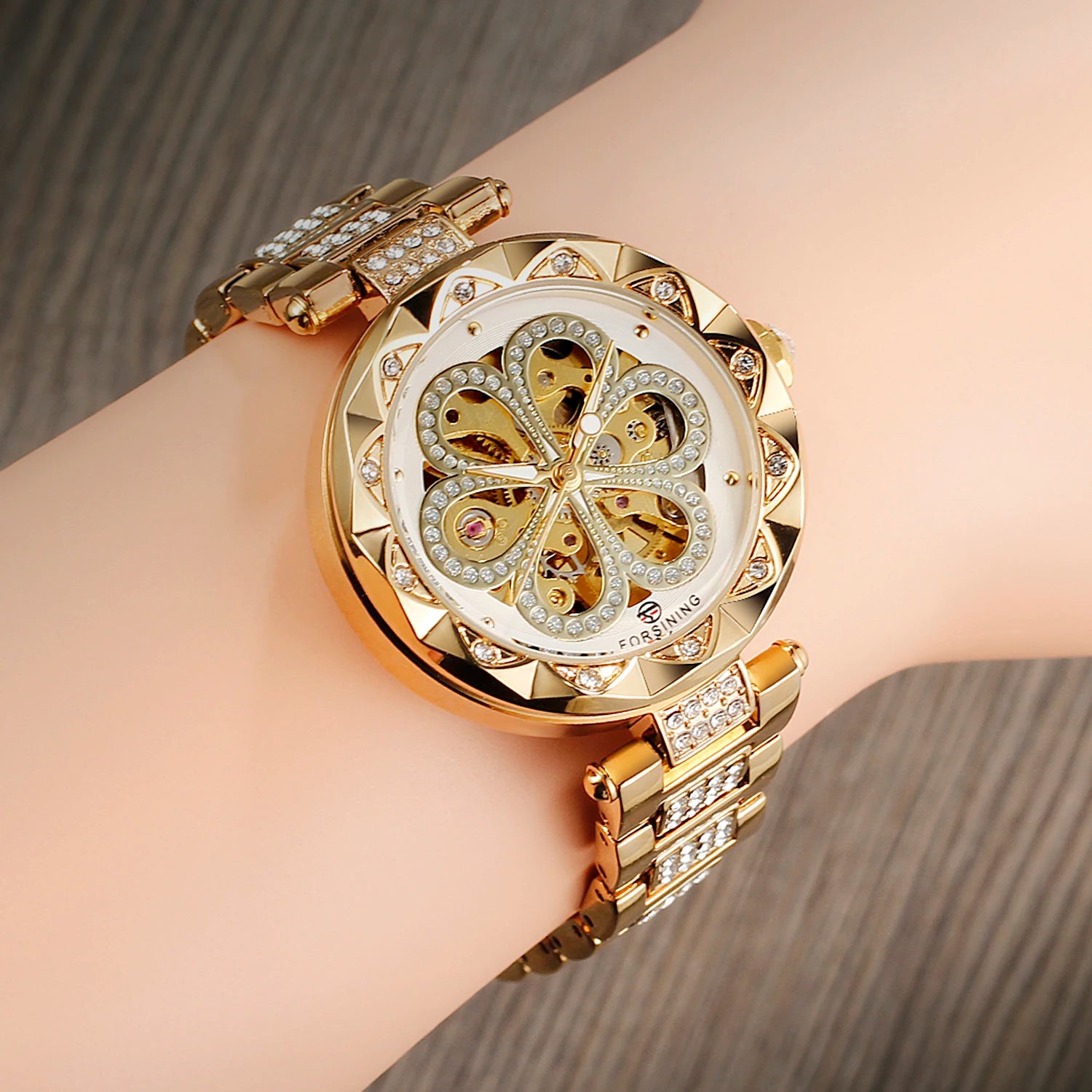 Forsining Skeleton Watch for Women