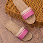 Flat Slippers Linen Lightweight Eva Non-Slip Slides