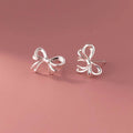 INZATT Real 925 Sterling Silver Hollow Bow Stud Earrings For Women Party Trendy Fine Jewelry Minimalist Accessories - Imbasat
