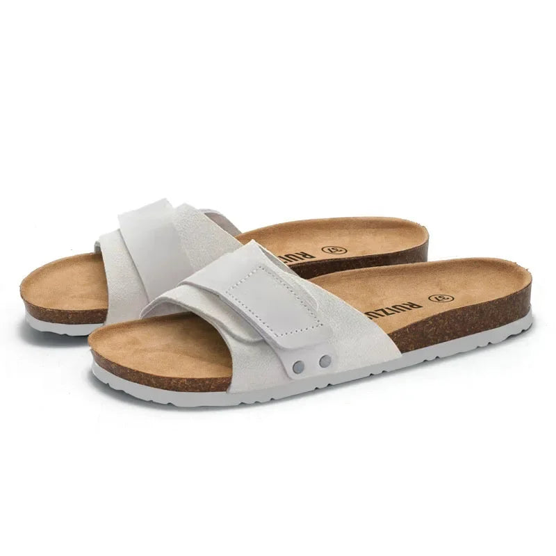 Men's Summer Flat Cork Slipper Softwood Beach Casual Nubuck Slides Mule Clogs Sandals Platform Shoes Ladies Footwear 2025