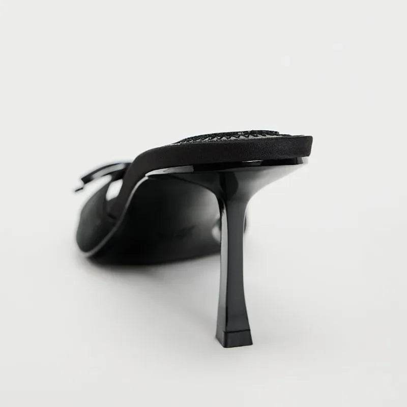 Female Sandal Open Toe Shoes High Heels Large Size 2024 Summer Girls Peep Comfort Spring High-heeled Retro Big Beige Stiletto Fl - Imbasat