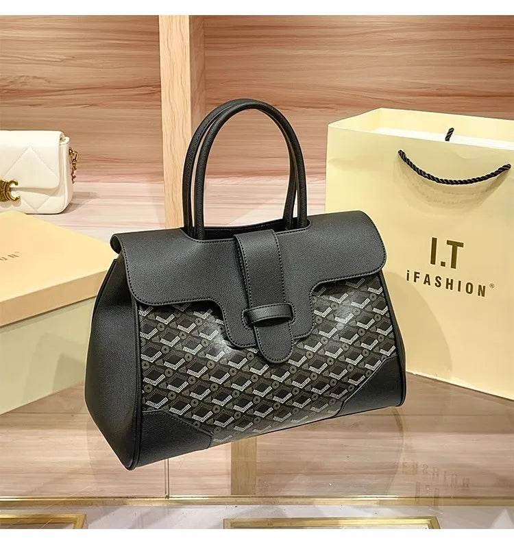 Luxury Brand Dogtooth Saigon High-end Sense Large Capacity Tote Handbag Commuting Vintage Flower Fashion Versatile Shoulder Bag - Imbasat