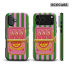 Sardines Green Pink Stripe iPhone Case Must-Have Double Layer Cover
