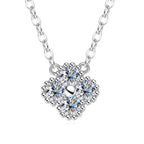 Anziw Clover Flower Pendant Necklace 3mm Moissanite