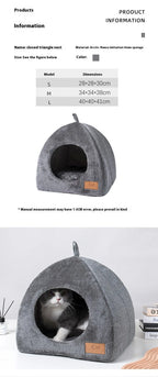 Triangle Cat Nest Closed Cat House Pet Nest Warm and Thickened