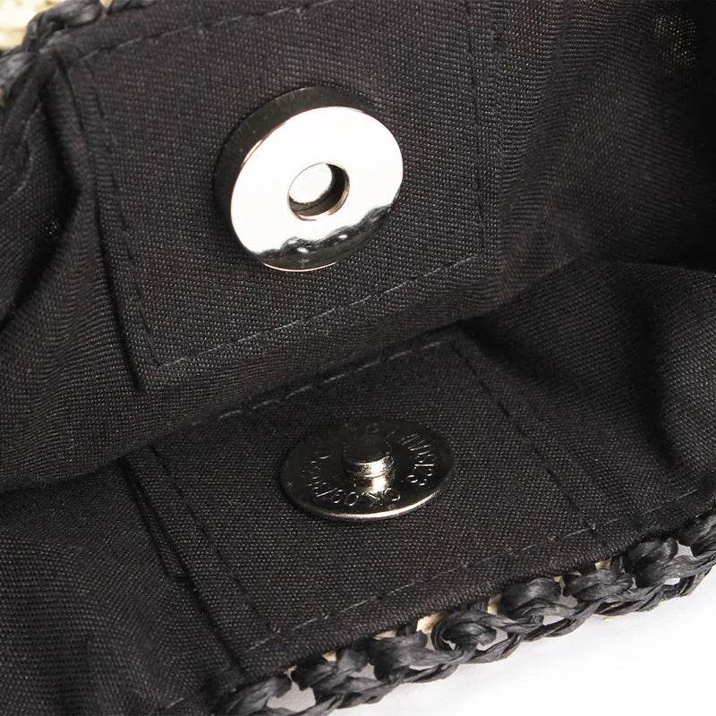 Women Straw Tote Bag Large Capacity Vintage Vacation Shoulder Bag Everything Casual Handbag Designer Hollow Summer Beach Bag - Imbasat