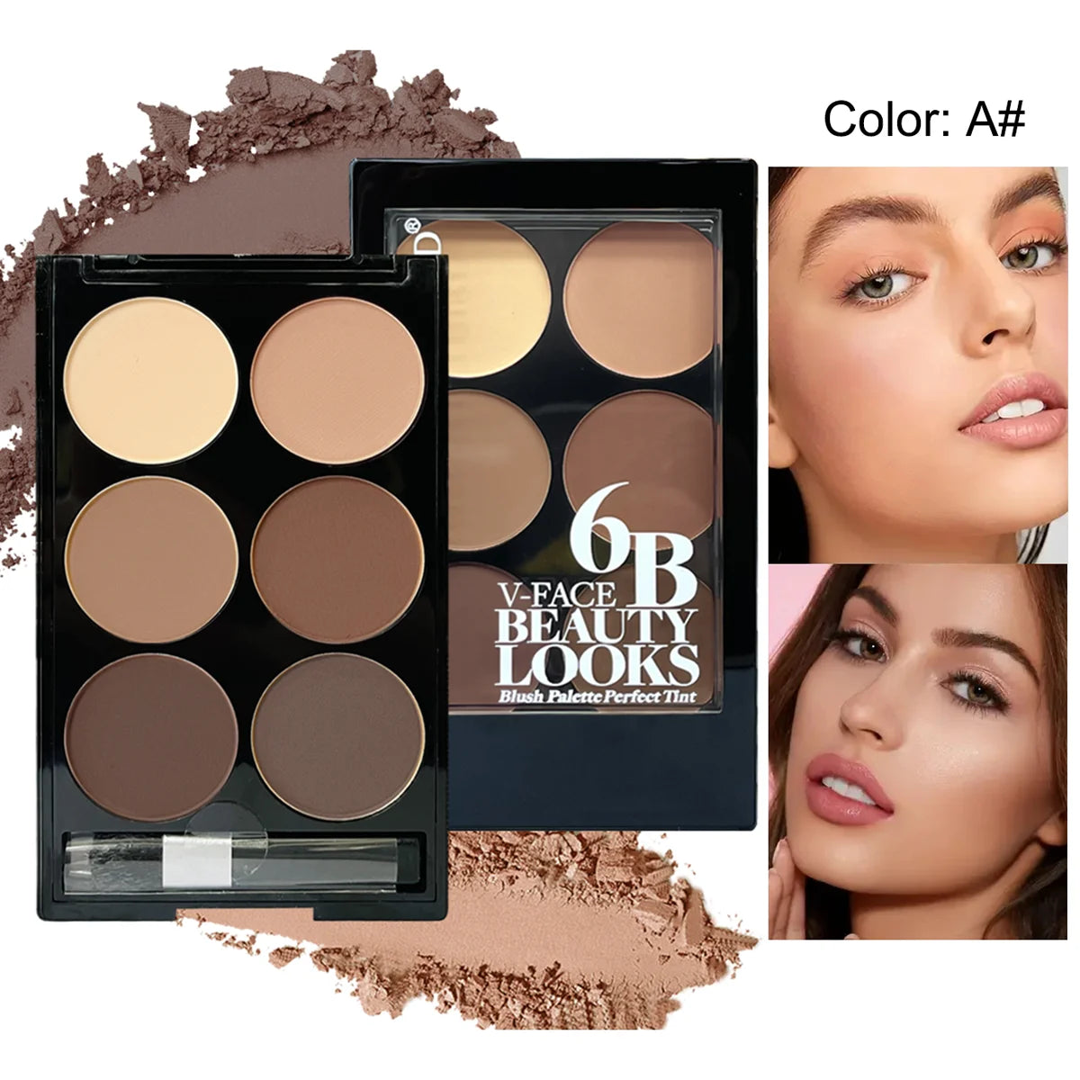 6 Colors Highlight Contouring Powder Palette Face Shadow Contouring Powder
