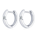 Moissanite Mini Hoops Earrings 925 Sterling Silver