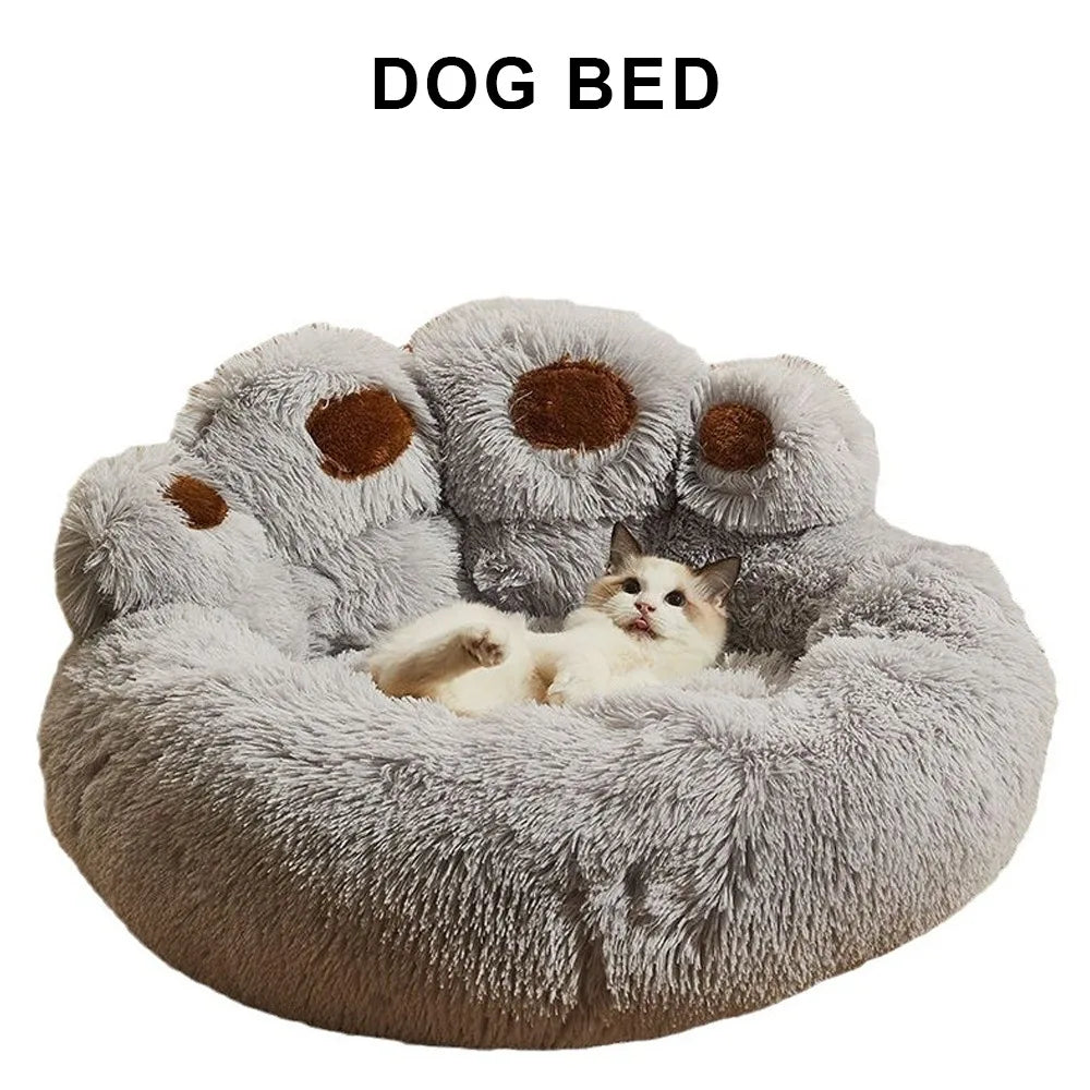 60/90cm Fluffy Dog Bed For Large Round Dog Bed Super Soft Cat House Plush Cat Nest Winter Warm Dog Pet Bed