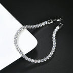 Anziw 3mm D Color VVS1 Moissanite Bracelet 925 Silver