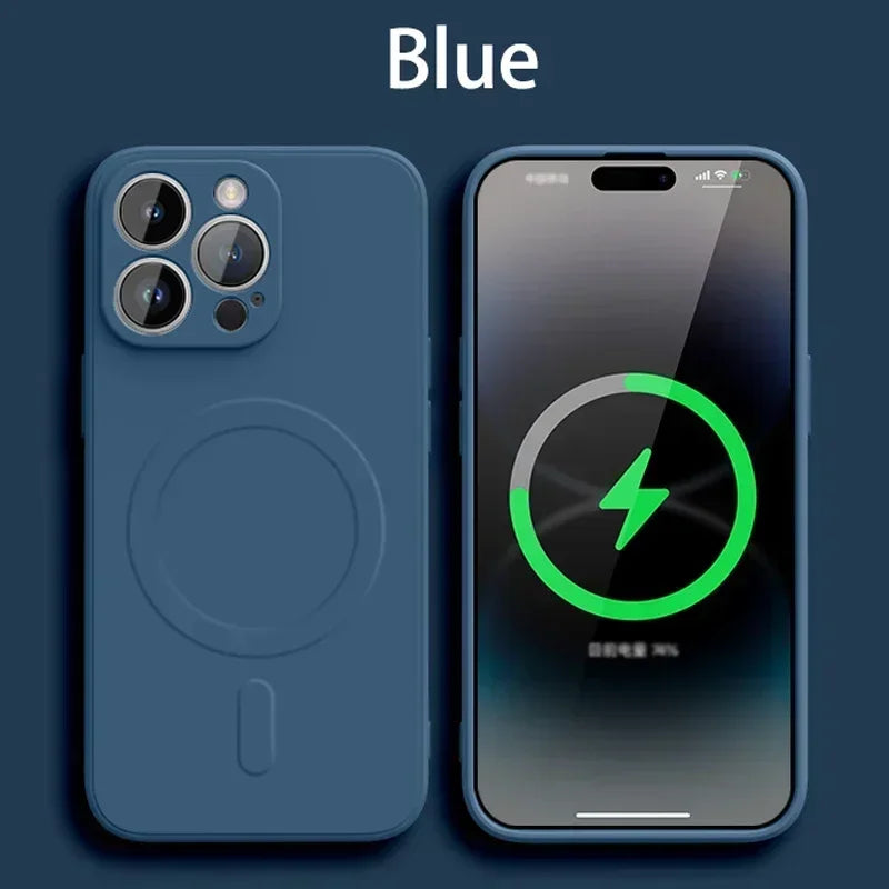 Liquid Silicone iPhone Case Magsafe Magnetic Soft Cover