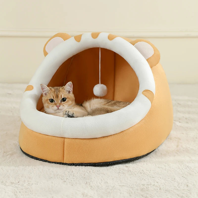 Cat Bed Warm Pet House Kitten Cave Cushion