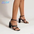 Hot New Women Sandals Summer Luxury Brand Design Rivet High Heels Fashion Women's Thick Heel Sexy Open Toe Sandals Women Shoes - Imbasat