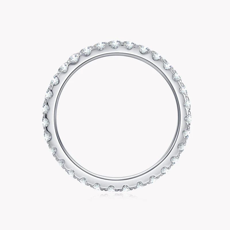 Anziw Classic Stackable Rings 925 Sterling Silver 2mm D Moissanite