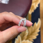 Anziw 14k Gold Plated Hoop Earrings 3.5mm D Color 925 Sterling Silver Moissanite