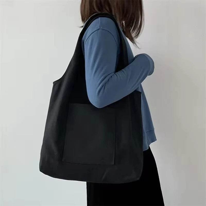 Canvas Bag for Women Shopper Handbags Environmental Storage Reusable Canvas Shoulder Tote Bag School Bags Girl Christmas Gift - Imbasat