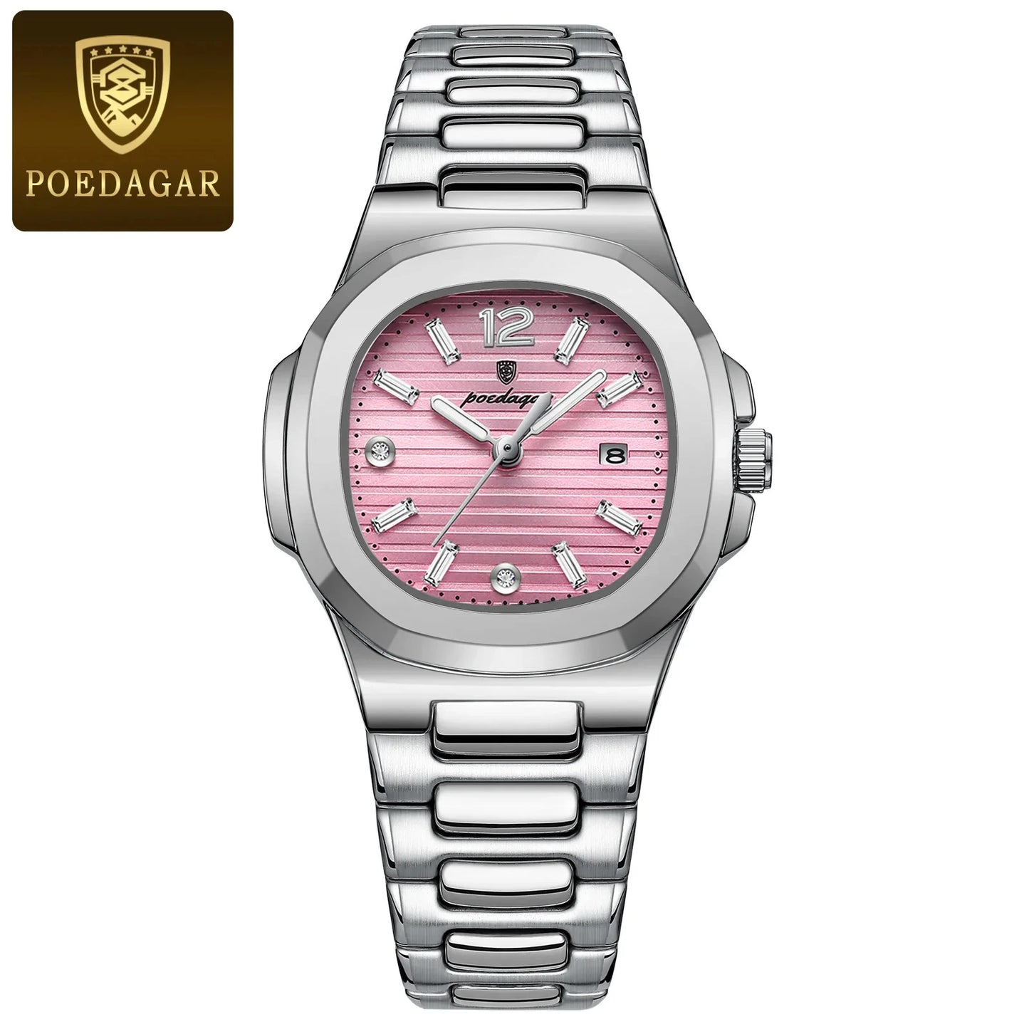 POEDAGAR Luxury Watch For Woman Square Ladies Quartz Watch Luminous Waterproof Date Women's Watches Dress Female Clock reloj+box