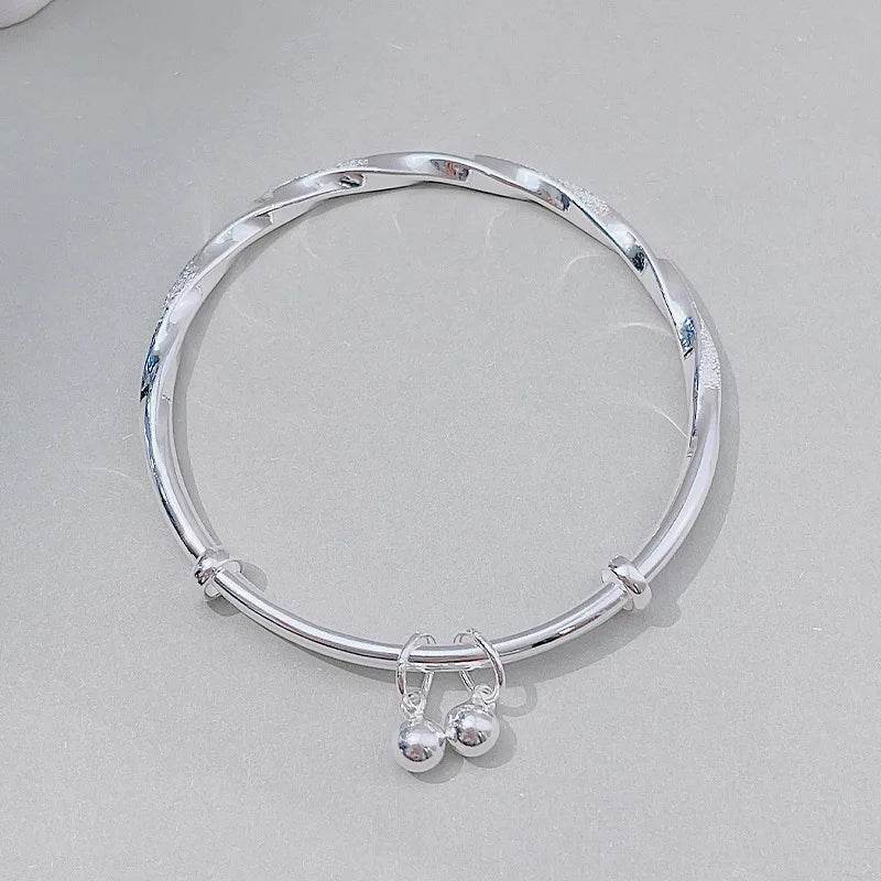 925 Sterling Silver Full-blown Flowers Bracelet For Women Original Texture Adjustable Solid Bracelets Light Luxury Party Jewelry - Imbasat