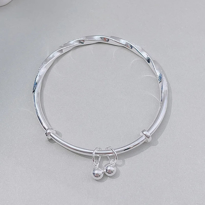 925 Sterling Silver Full-blown Flowers Bracelet For Women Original Texture Adjustable Solid Bracelets Light Luxury Party Jewelry