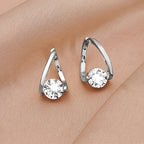 Anziw 1.0ct 6.5mm VVS1 Moissanite Twist Hoop Earrings 925 Sterling Silver