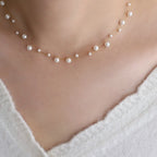 316l Stainless Steel Beautifully Temperament Pearl Chain Necklace