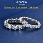 925 Sterling Silver 3mm 5mm Full Moissanite Eternity