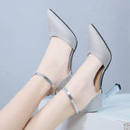 2022 Thick-heeled High-heeled Shoes Female Fairy Wind Summer New All-match Girl Pointed Toe Strap Sandals for Women’s - Imbasat