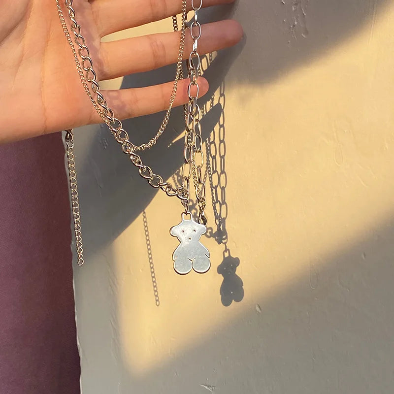 Vintage Zircon Flower Pearl Necklace