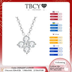 TBCYD 3MM 0.4cttw D Color Clover Necklace