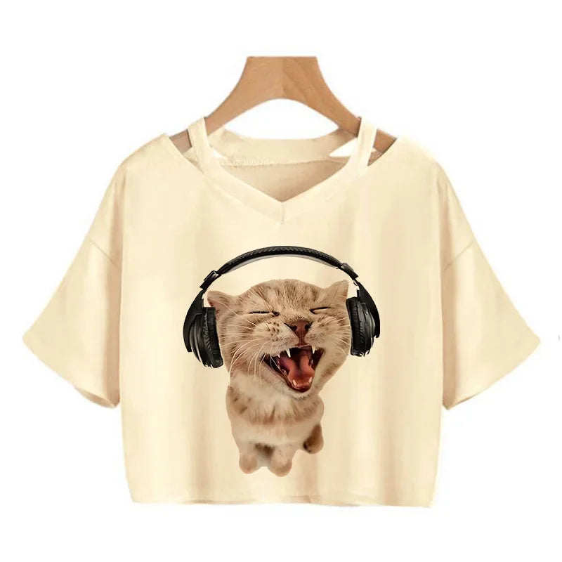 T-Shirt Harajuku Gothic Cropped Graphic Korean Style