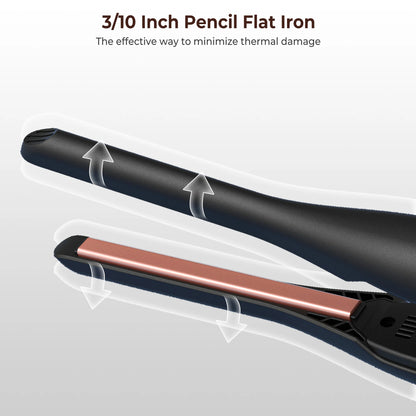 Small Flat Iron for Short Hair Pencil Flat Iron Mini Hair Straightener Tiny Hair Straightening Iron Ceramic Beard Straightener