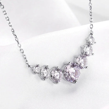 Smyoue 1.7-5CTTW All Moissanite Necklace for Women Smile Princesses Sparkling Diamond Pendant S925 Sterling Silver Plated PT950