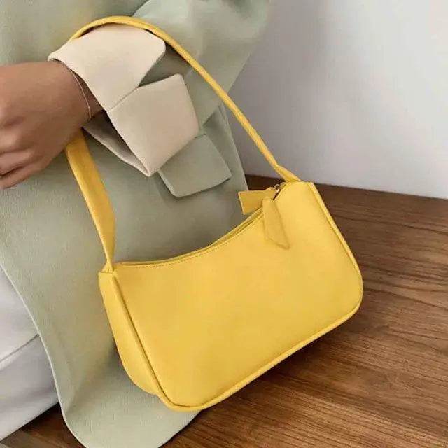 Handle Bag Women Retro Handbag PU Leather Shoulder Totes Underarm Vintage Top Handle Bag Female Small Subaxillary Bags Clutch - Imbasat