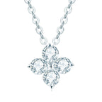 Lnngy Moissanite Four-leaf Flower Pendant Necklace Niche